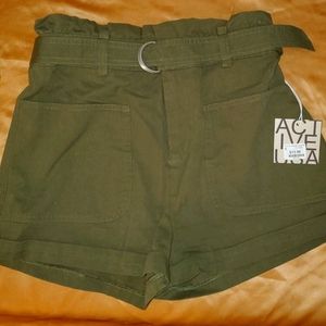 Green Cargo Shorts